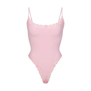 SKIMS Lace atrium Bodysuit in Cherry Blossom